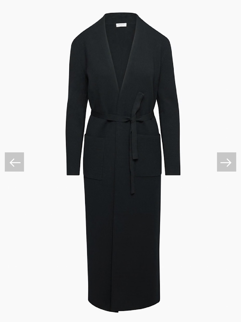Aritzia Black Long Knit Cardigan with Belt